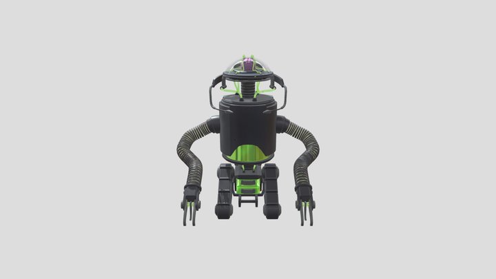 Cell Shaded Sci-Fi Robot 3D Model
