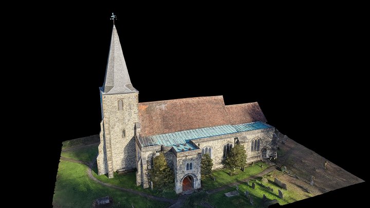Exterior, St Nicholas Church, Pluckley 3D Model