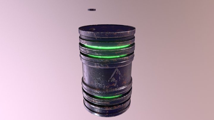 Sci-Fi Barrel Textured 3D Model