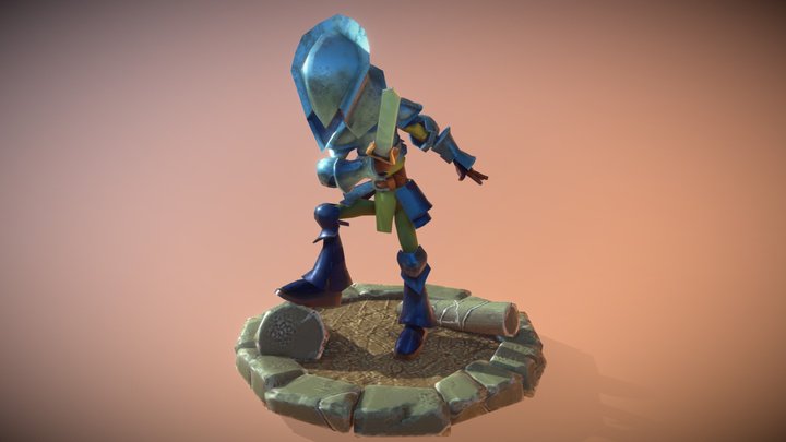 Knight Bowing 3D Model
