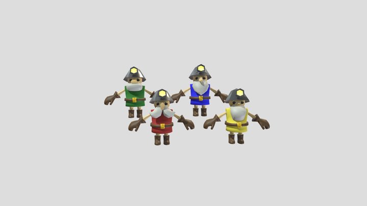 Nains lowpoly 3D Model