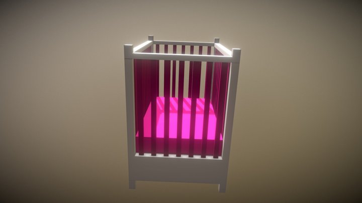 Isometric Furniture - Bed - Cradle 01 3D Model