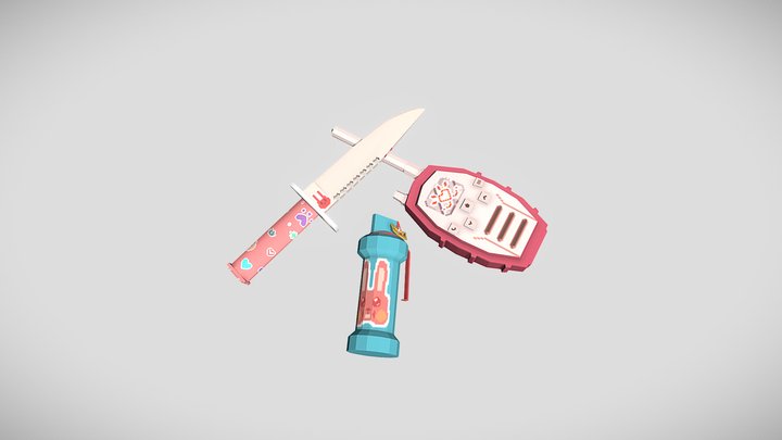 Cute Weapons 3D Model