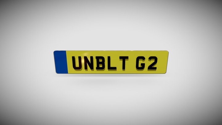 Reg Plate 3D Model
