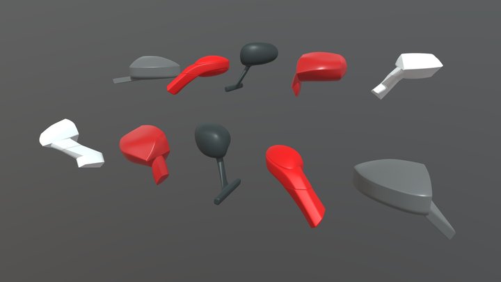 Car Side View Mirrors 3D Model