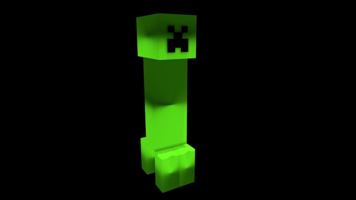 Minecraft creeper rigged and animated 3D Model