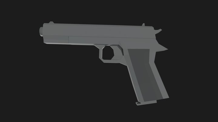 Lowpoly Pistol 3D Model