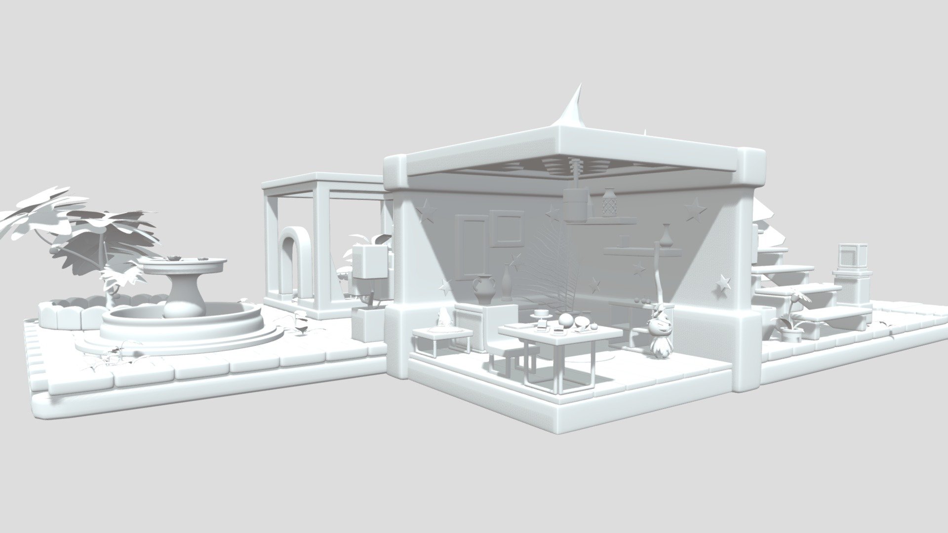 Cartoon Rooms/Interiors/Exteriors Floor One