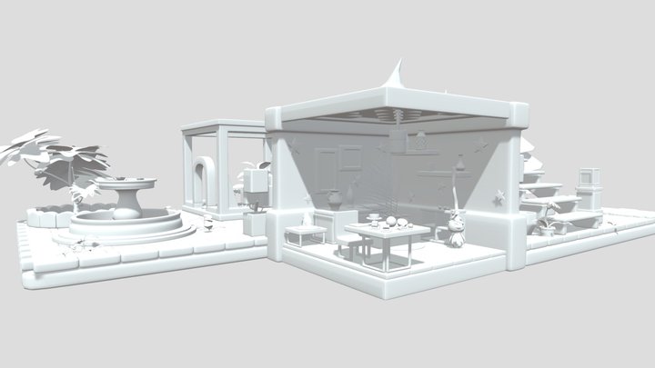 Cartoon Rooms/Interiors/Exteriors Floor One 3D Model