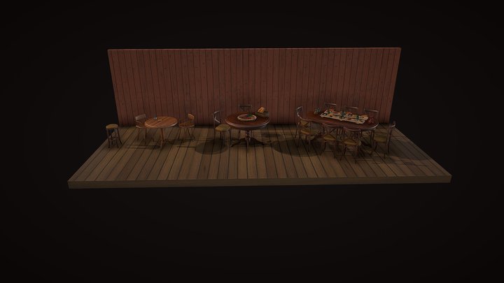 Day 3. Furniture And Food 3D Model