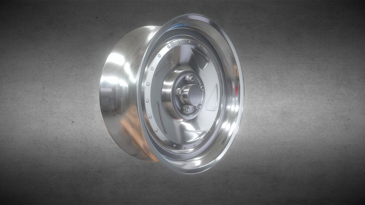 Classic Wheel Hubcap with Subdivision and PBR 3D Model