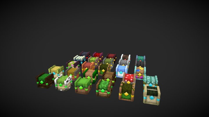 Minecraft Bioms Chests 3D Model