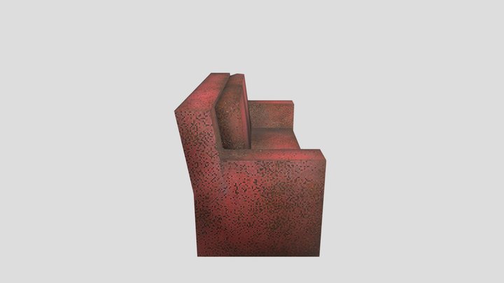 PSX Stylized Couch 3D Model
