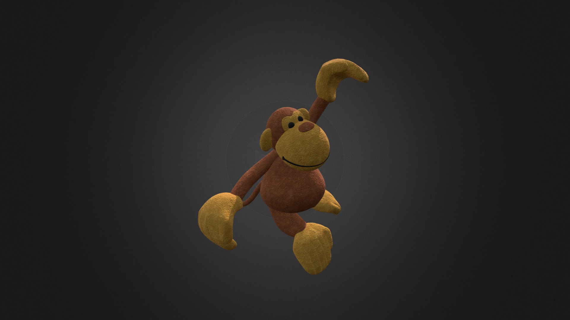 3D model Monkey Toy - This is a 3D model of the Monkey Toy. The 3D model is about a stuffed animal on a black background.