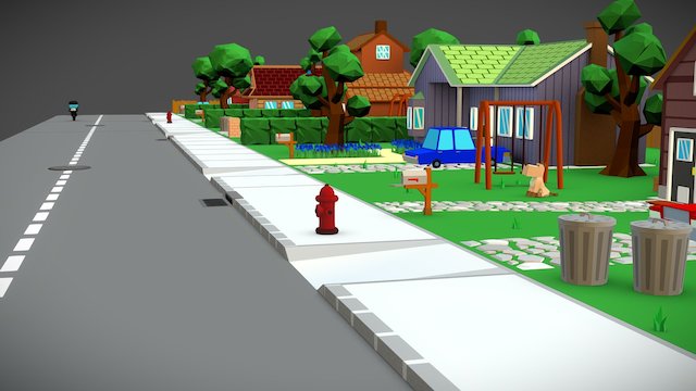 Paper Hero - Mobile - Street_B 3D Model