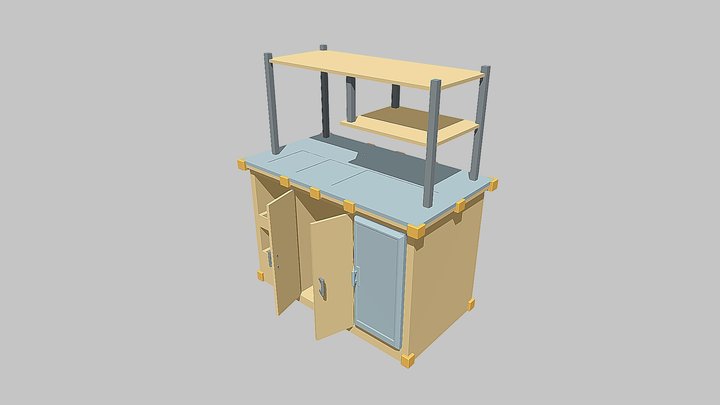 Modular Coffee Stand 3D Model 3D Model