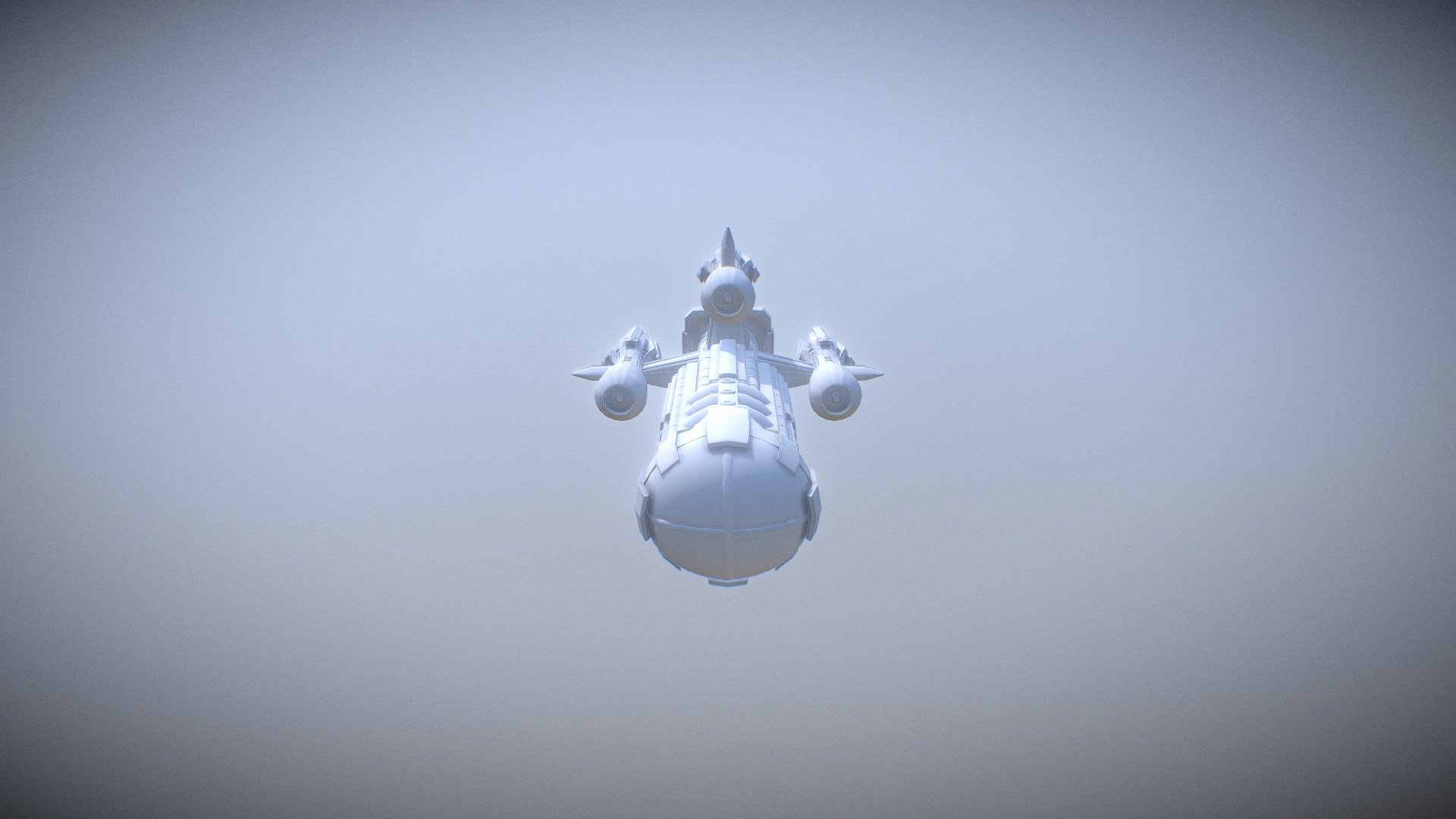 Low Poly Spaceship Non Textured