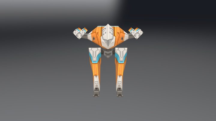 Low Poly Mech 3D Model