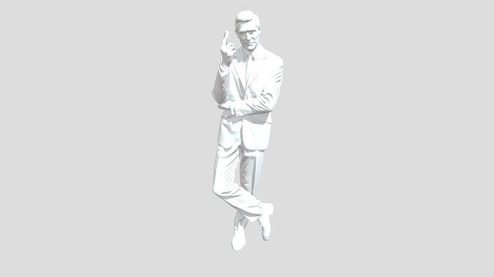 Agent in Grey Suit 3D Model
