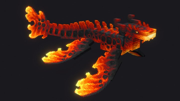 Lava dragon minecraft model 3D Model