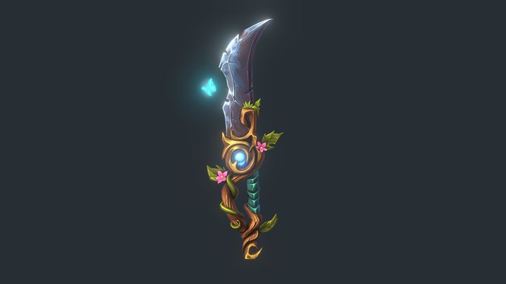 Forest Weapon Sword Handpainted Props 3D Model