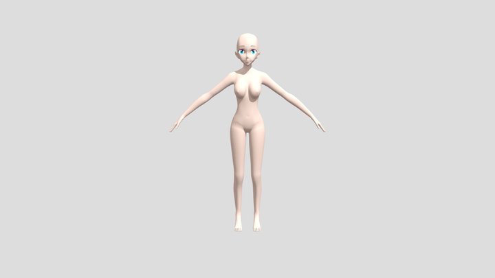 free anime girl body 3D Model