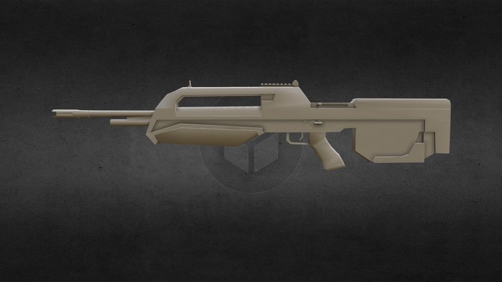 Custom Halo 3 Battle Rifle 3D Model