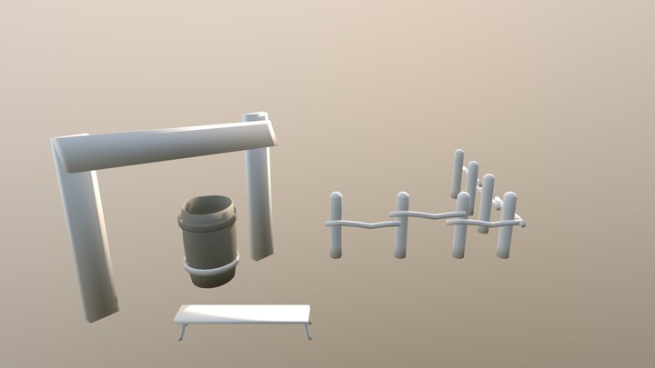 Bench Fence 3D Model
