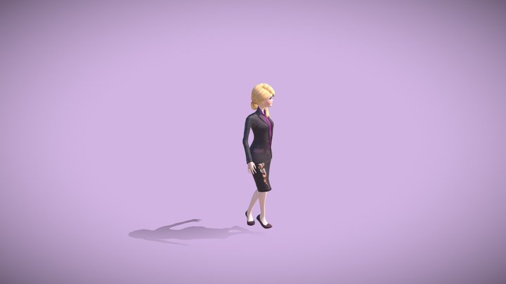 Salbis' Office Dress with Armenian Ornament 3D Model