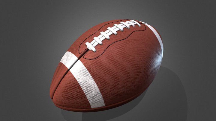 American Football ball with stripes 3D Model