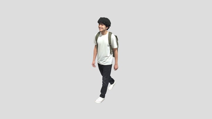 Casual Student with Backpack – Kostenloses 3D-Modell STL