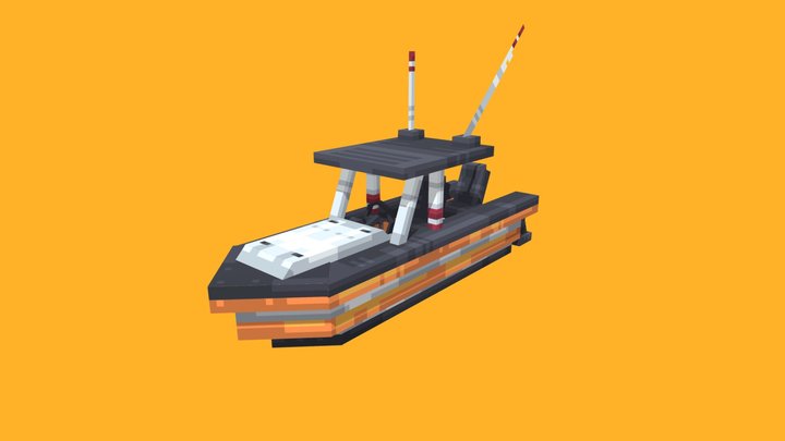 PixelMine | Fishing Boat 3D Model