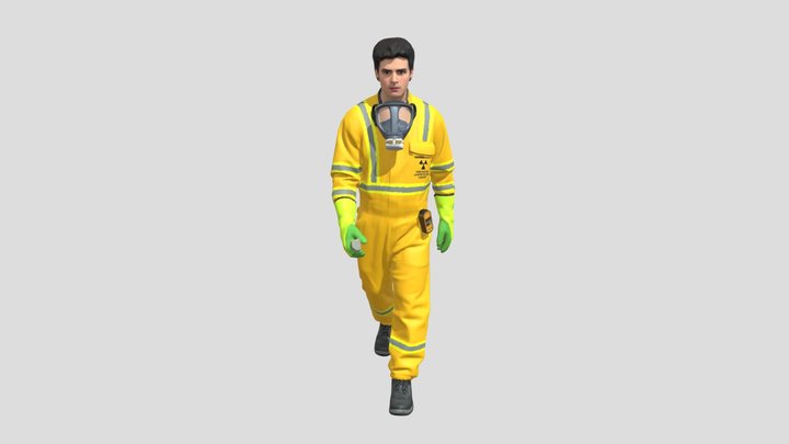 Hazmat Worker In A Yellow Protective Suit – Modèle 3D gratuit STL