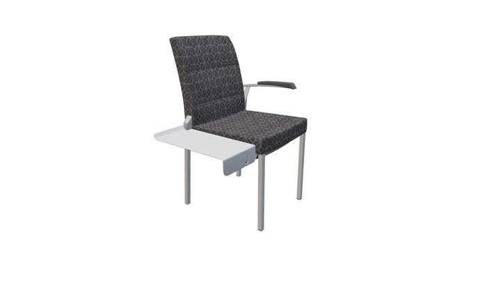 Connect Chair with Phone Charging Tray 3D Model
