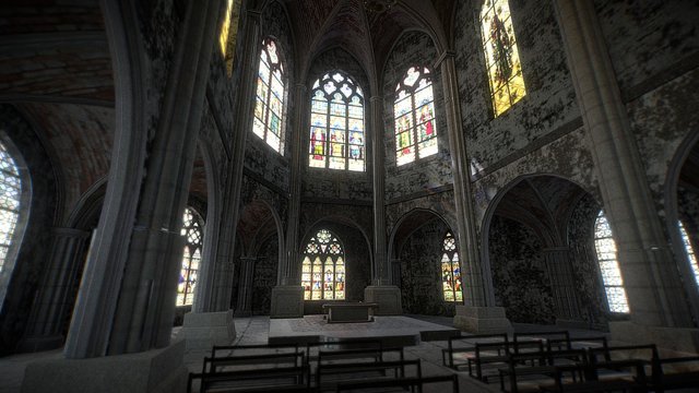 Old church modeling - Interior Scene 3D Model