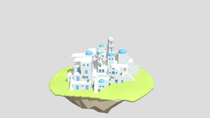 圣托里尼岛 3D Model
