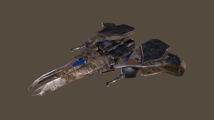 SpaceShip - By Pixel Make - Army Camo Skin 3D Model