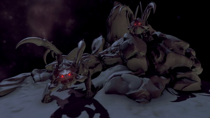 Diorama Zerglings 3D Model