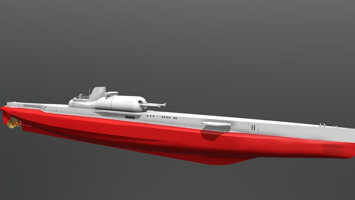 French Submarine Cruiser Surcouf – Free 3D Model STL