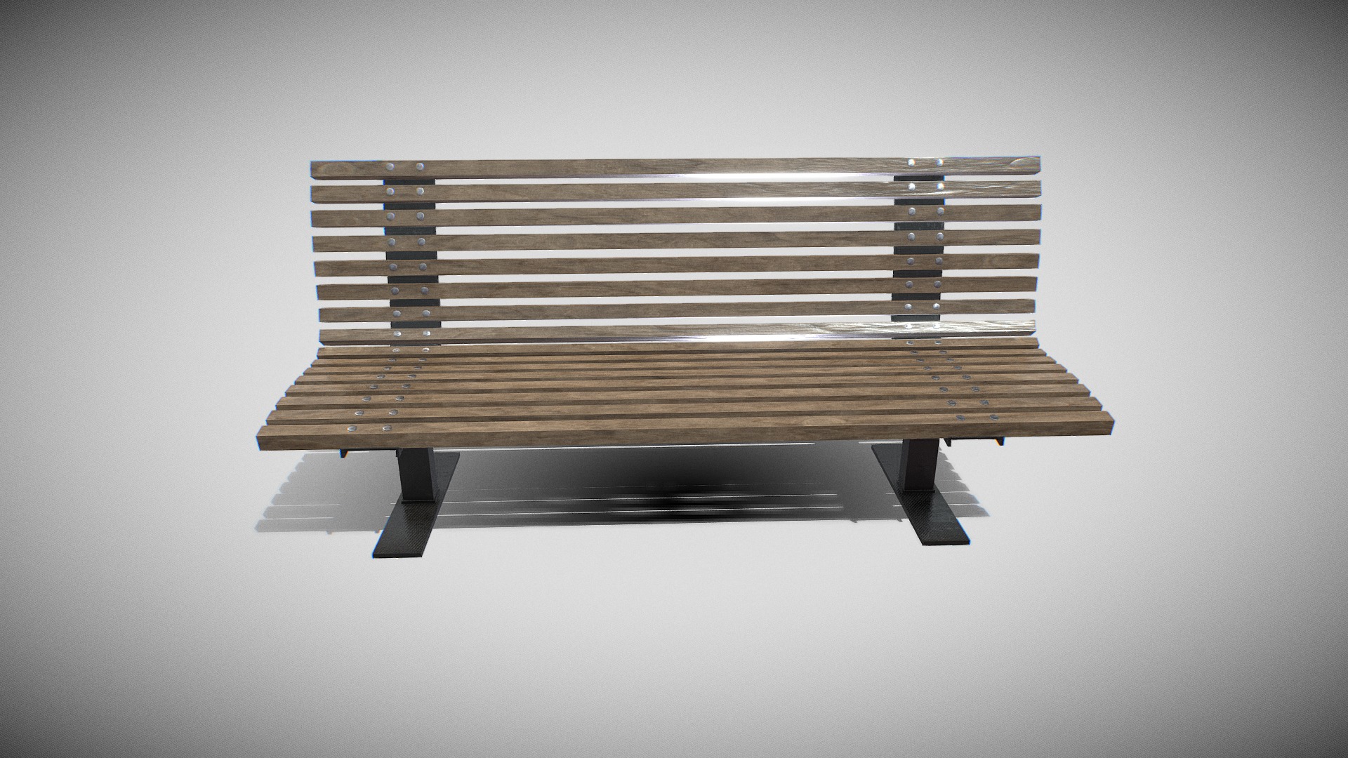 3D model Public Bench V-03 - This is a 3D model of the Public Bench V-03. The 3D model is about a wooden bench with a seat.