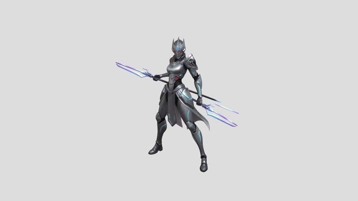 Futuristic Spear Warrior 3D Model
