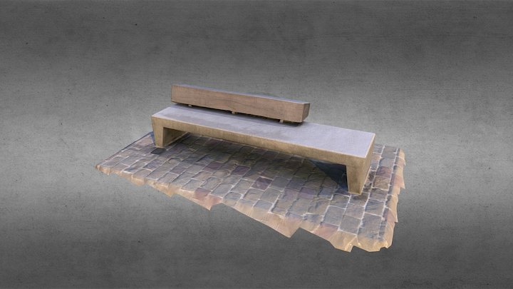 Bench by the sea In Wissant (France) 3D Model