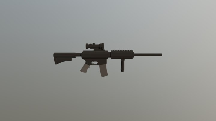M4A4 Low Poly 3D Model