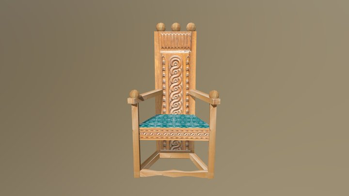 Medieval Triangular Chair 3D Model