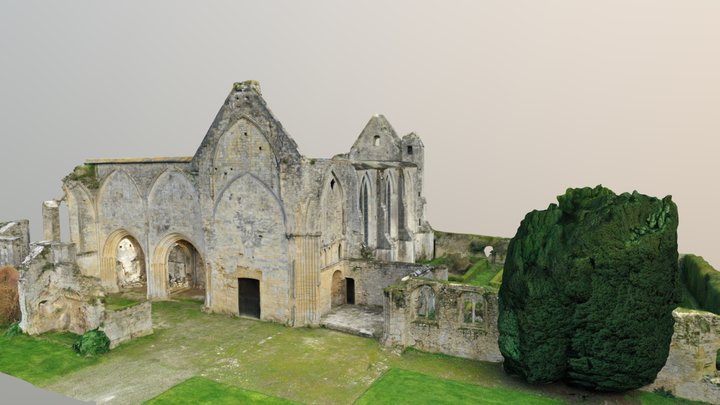 2 Abbaye de Longues - L'église 3D Model