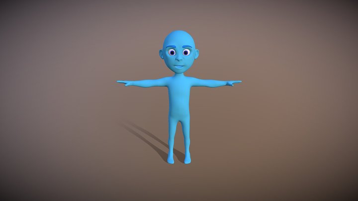 Small Kid Blue 005 3D Model