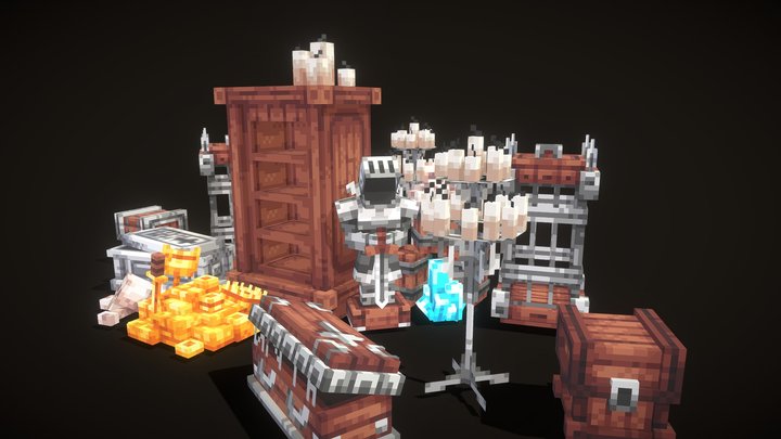 All Dungeon Furniture 3D Model