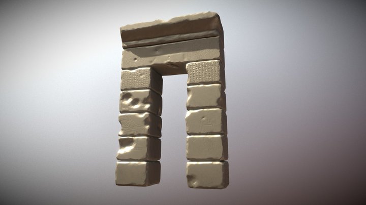 Ancient Egypt temple gate 3D Model