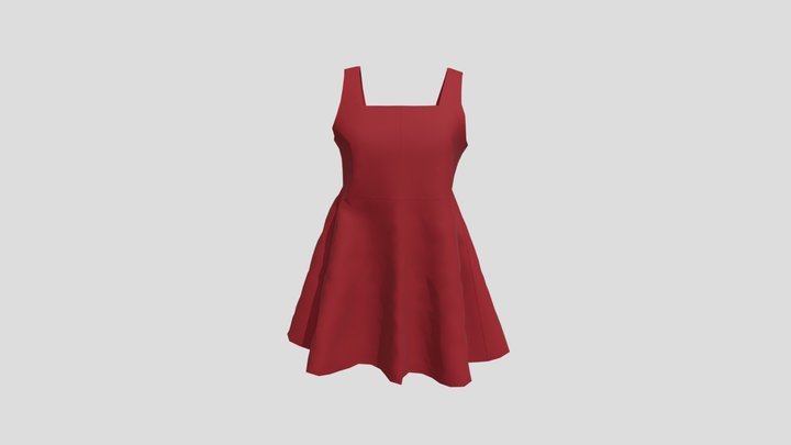 Low poly woman dress 3D Model
