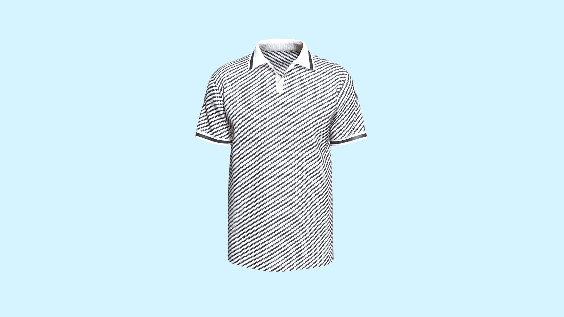 MENS OPEN COLLAR POLO SHIRT — Sketchfab embed 3D viewer